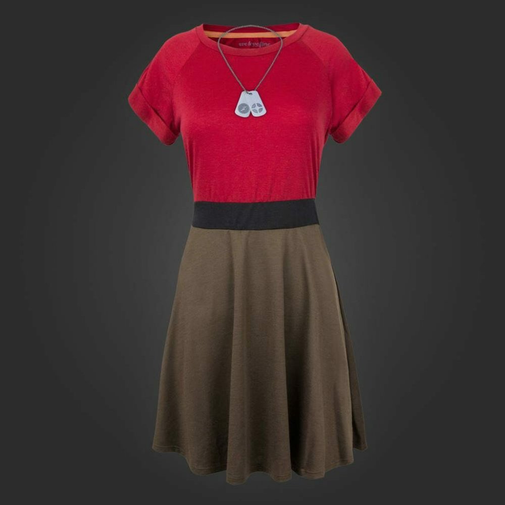 XLarge | Team Fortress 2 Women's Red Scout Skater Dress with Dog Tags Valve